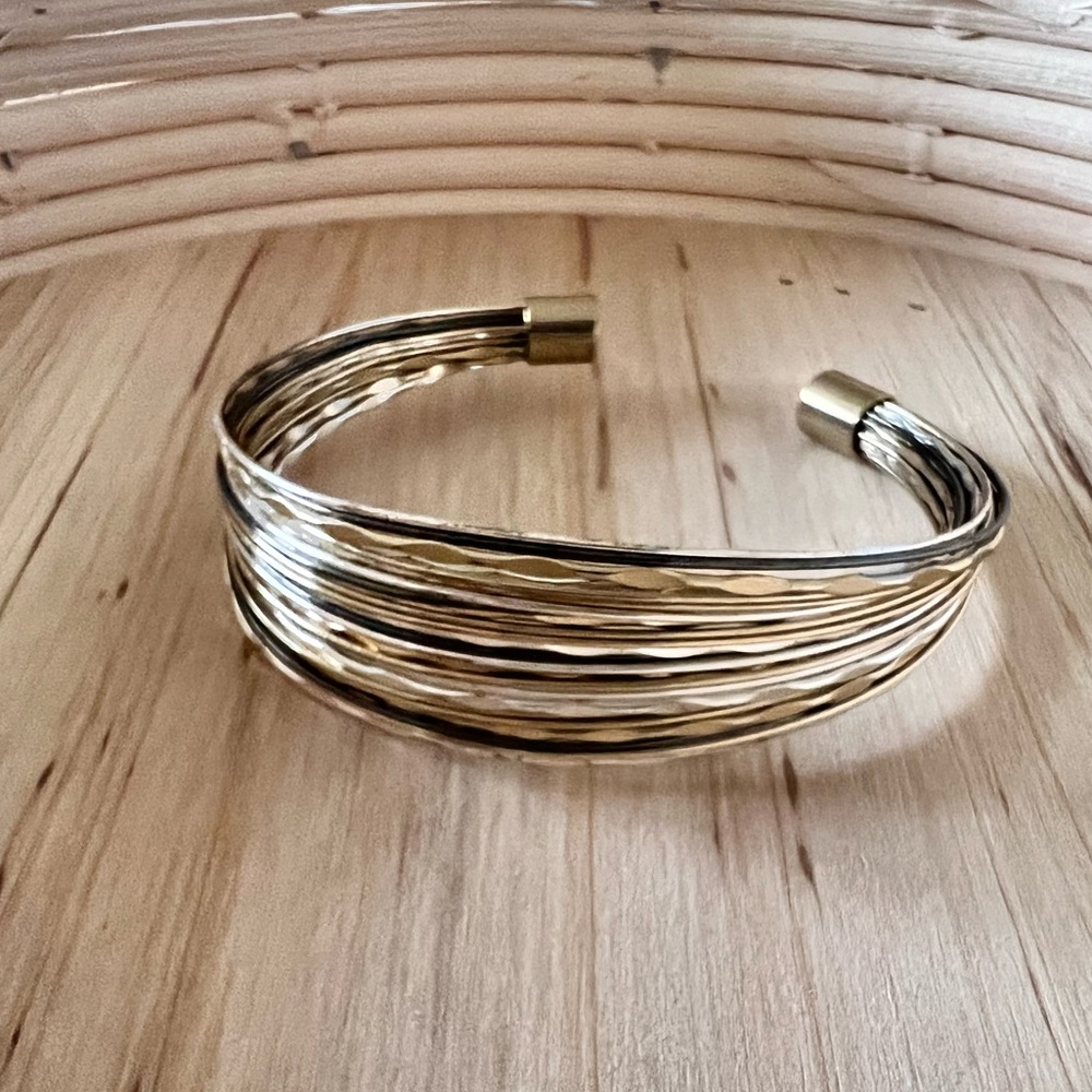 cuff bracelet fashion two-tone